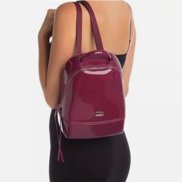 Furla Pink Candy Jelly Mini Backpack Crossbody Convertible PVC Bag - Picture 7 of 8